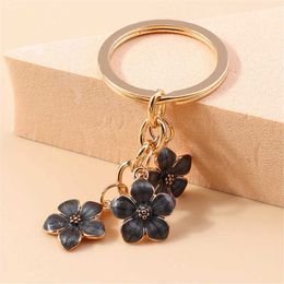 Keychains Lanyards Mini Dried Flower Keyring Immortal Floral Plants Keychain For Women ing Bottle Key Chains Car Key Rings Small Gift