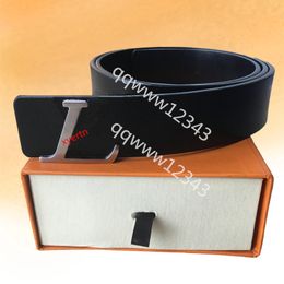 4.2cm wide designer belts for mens women belt ceinture luxe Sleek and clean leather black body brand Letter L and V buckle high quality business fashion suit