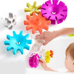 Bath Toys Baby Suction Bath Toys Suction Cup Gear Rotation Toys Spinning Waterwheel Rotating Toys Water Toy For Babies 0 12 Months 1 Year d240507