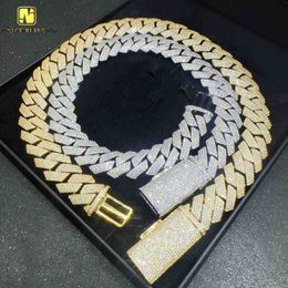 Large Size Cuban Chains 20mm Hip Hop 925 Silver Jewellery Iced Out Cz Diamond Men Fashion Cuban Link Necklace 18k Gold Plated