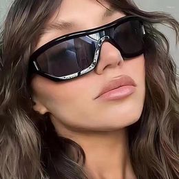 Sunglasses Rimless Y2K Women Fashion Designer Punk Sun Glasses Men Trendy One Piece Frameless Eyewear Ladies