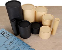 20pcs Black Kraft Paper Cardboard Canister Cylinder Round Jar Bottle Packaging Gift Box Paperboard Tube CX2203233891434