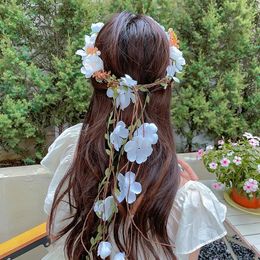 Decorative Flowers Flower Wreath Headdress Bohemian Hair Travel Headband Wedding Girl Accessory Clip Garland