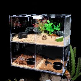 Terrariums Reptile Terrarium Habitat Breeding Box Acrylic Transparent Reptiles Cage Arboreal Tarantula Enclosure Bearded Dragon Lizard Box