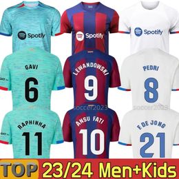 23 24 PEDRI LEWANDOWSKI barcelonaes soccer jerseys GAVI #6 ANSU FATI de futbol FERRAN2023 2024 camiseta RAPHINHA football shirt men bar 274J