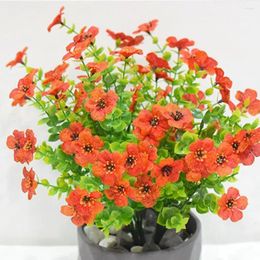 Decorative Flowers 10pcs Plastic Easy To Clean UV Resistant Faux Plants For Experience Versatile No Fade