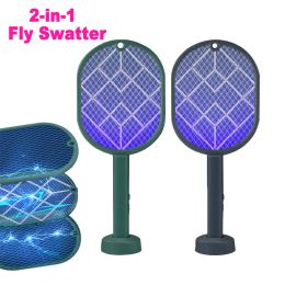Zappers 2in1 Electric Mosquito Killer Electric Mosquito Swatter USB Rechargeable Fly Swatter Mosquito Racket Fly Zapper For Home