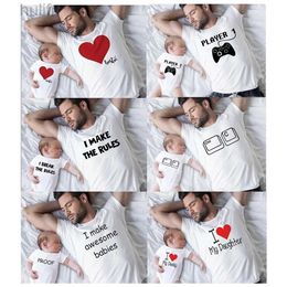 Family Matching Outfits Gift for Him Gifts for Dad Biggie and Smalls Shirt Father Daughter Matching Shirts Father and Son Funny Print Shirts Family Tops d240507
