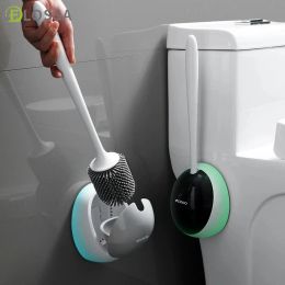 Brushes Silicone Toilet Brush, No Dead Corners, Toilet Brush Holders, Cleaning Tools, Toilet, WallMounted, Home, Bathroom Accessories S
