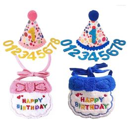 Dog Apparel Cat Birthday Hat Pet Scarf Bib Mini Doggy Cats Party Decorations Supplies