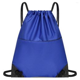 Outdoor Bags Drawstring Backpack Bag Waterproof Oxford Cloth Draw String Back Sack With Zip Pocket For Sports Traveling
