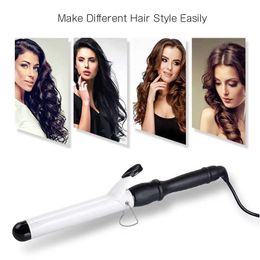 Curling Irons New professional LCD ceramic curler curling iron rod fashionable hairstyle tool Q240506