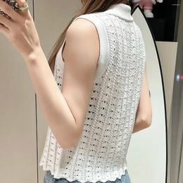 Women's Tanks 2024 Spring/Summer Small Fragrant Wind Hollow Knitted Sleeveless Tank Top Elegant Classic Charming Sexy Layup Versatile