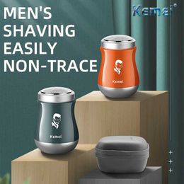 Electric Shavers KEMEI Mini Electric Shaver Mens Portable Washable Rechargeable Razor Shaving Machine for Travel Outdoor Y240503