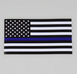 Thin Blueline Usa Police Flags Car Sticker Flag Trucks Computer Decal 1143635cm Window Cyz30794688179