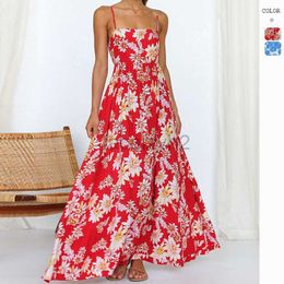 Designer Dress Summer High Waist Strap Dress Elegant Sleeveless Printed Dress Plus size Dresses