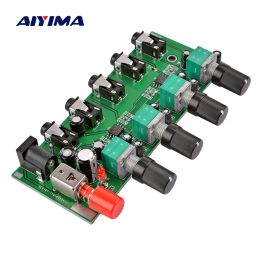 Amplifier AIYIMA 4 Ways Stereo Mixer Board Audio Source Reverberator Driver headphone amplifier Mixing Board DIY Four inputs one output