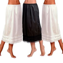 Womens Lace Underskirt Petticoat Under Dress Long Skirt Safety Oversize 240426
