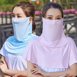 Scarves Summer Sunscreen Silk Mask Unisex UV Protection Face Cover Neck Breathable Outdoor Cycling Sport Reusable