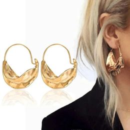 Dangle Earrings Exquisite Irregular Creative Gold Silver Colour Geometric Party Jewellery Vintage Boat Shaped Flower Basket Earwear