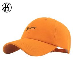 Ball Caps FS 2023 Summer Pink Orange Streetwear Face Caps For Men Women Cotton Mens Baseball Cap Snapback Hip Hop Trucker Hat Gorra Hombre Y240507