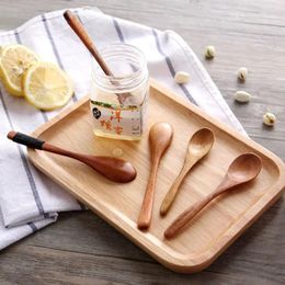Coffee Scoops Japan Small Wooden Spoon Kitchen Supplies Long Handle Solid Wood Accessories Dessert Honey