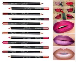 12 Colorslot Waterproof Lip Liner Pencil Set Lipliner Contour Matte Lipstick Pen Long Lasting Retro Red Lip Pencil2521478