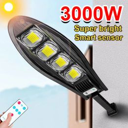 1000000 Lumens Solar LED Light Outdoor Lighting 500W 2000W 6000W Street Lamp Remote Control Waterproof Garden Solar Wall Lamp