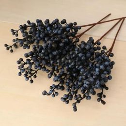 Decorative Flowers Foam Artificial Berry Branch Flower Fake Black Fruit Wedding Home Table Party Decor Christmas Year DIY Bouquet