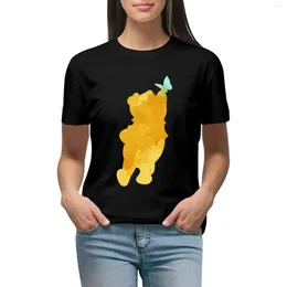 Women's Polos Bear Inspired Silhouette T-shirt Animal Print Shirt For Girls Shirts Graphic Tees Summer Top Western Dress Women