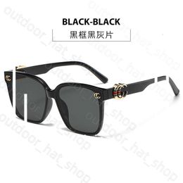 2024 Designer Cucci Sunglasses 2024 New G Family Large Frame Square Womens Trendy And High End Instagram Popular Plain Street Photo Showcase Face Small 514