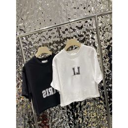 Fashion Brand Casual Slim Fashionable Spring Design Early 2024 Small Beaded Sleeve New Letter T-shirt Size S-L Fvqwh