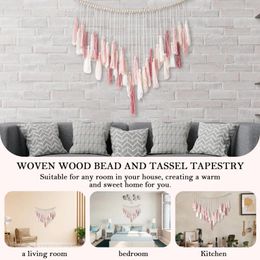 Tapestries Baby Girl Nursery Decor With Wood Beads Boho Tassel Garland Bedroom For Living Room Girls Dorm Decoration