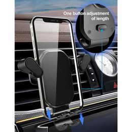 Cell Phone Mounts Holders 2023 New Gravity Car Phone Holder Air Vent Hook Phone Mount 360-Degree Rotation Smart Phone Holder for Car One-Hand Placement