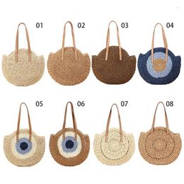 Bag Simple Round One Shoulder Straw Woven Beach Fashion Female