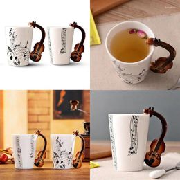 Mugs Creative Novelty Handle Ceramic Cup Free Spectrum Coffee Milk Tea Personality Mug Unique Musical Instrument Gift