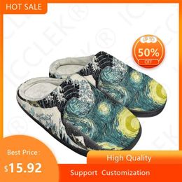 Slippers Cartoon Great Wave Off Kanagawa Custom Mens Womens Sandals Plush Casual Keep Warm Shoes Thermal Comfortable Slipper