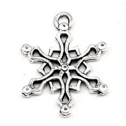 Charms Snowflake Pendants Jewelry Making Bag Accessories Friends 16x20mm 10pcs Antique Silver Color