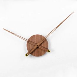 Clocks DIY Walnut Large Pointer Spain Large Wall Clock Mechanism with Needles Silent Quartz Movement Solid Wood Pointer Large Torque