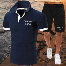 Men's Tracksuits Summer Sets Comfortable Printing Polo Shirts Beach Shorts 2PCS Hip-Hop Streets Fashion JoggerCasual Tracksuit Sports
