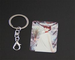 sublimation Aluminium rectangle blank keychains transfer printing key ring consumables two sides can printed new arrival3850220