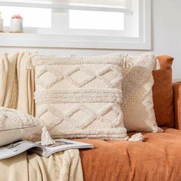 Cushion/Decorative Plain Modern Simple Tuftedcase Bohemian Tassel Cushion Covers 45x45/30x50cm Home Decoration for Living Room Cover