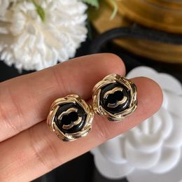 Premium 18k Gold-Plated Earrings Brand Designer Classic Retro Circular Casual Versatile Earrings Fashionable Charming Womens High-Quality Earring Box