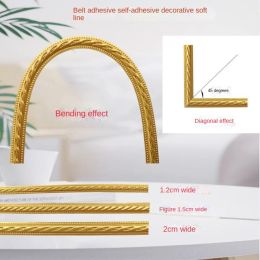 Stickers 3D PVC Wall Moulding Flat Soft Lines SelfAdhesive Trim Line Frame Skirting Mirror Border Decor Ceiling TV Background Decor Line