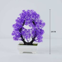 Decorative Flowers Wreaths Artificial Plants Potted Bonsai Beautiful Small Tree Plants Fake Flowers Potted Ornaments for Home Garden Official Hotel Decor