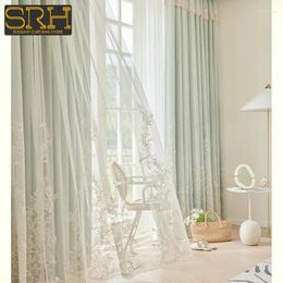 Curtain Custom Size European Double Layer Embroidered Tulle Blackout Luxury Curtains For Living Room Bedroom Dining Window Decor Elegant