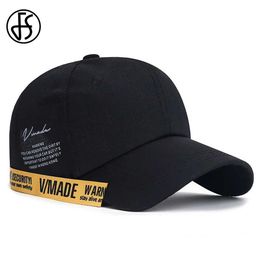 Ball Caps FS Fashion Black Yellow Hip Hop Cap For Men Streetwear Women Couple Baseball Caps Summer Adjustable Letter Trucker Hats Bone Y240507