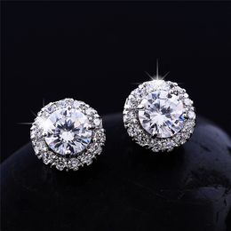 2020 New Arrival Best Friends 18K White Gold Plated Earings Big Diamond Earrings for Women White Zircon Earrings LBD 201t