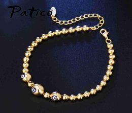 PATICO New Arrival Fashion Gold chain Colour Ball Beads Bracelets 925 Sterling Silver Women Men Strand Bracelets2305362