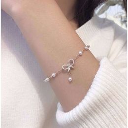 small fresh bow pearl for women, Korean version of bracelet sweet versatile, giving as gifts to girlfriends and friends
